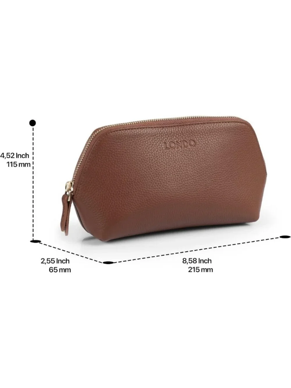 Genuine Leather Makeup Bag | Cosmetic Pouch Travel Organizer | Toiletry Clutch